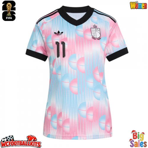 Belgium Jeremy Doku #11 Replica Away Stadium Shirt for Women World Cup 2026 Short Sleeve